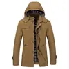 Comercio Exterior Transfronterizo Chaqueta con Capucha de Tela Lavada para Trabajo de Primavera y Otoño de Longitud Media Talla Grande Ropa de Hombre Transfronteriza Estilo Chaqueta de Hombre