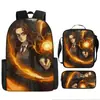 Mochila Escolar Harry Potter de Tres Piezas Mochila Casual para Hombres y Mujeres Mochila para Estudiantes Impresa de Gran Capacidad Mochila para Exteriores