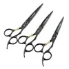 Negro 6.0/6.5/ 7.0 pulgadas Naipson Acero Negro Pequeño Tigre Dorado Rodamiento Tipo Tornillo Tijeras de Peluquería Tijeras Planas de Barbero