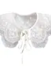 Gola Falsa de Renda Versátil Novo Estilo Xale Feminino Acabamento em Renda Decoração de Temperamento Rejuvenescedora Gola Lisa Lenço Pequeno Gola Falsa