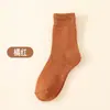 Meias Grossas de Terry Femininas para Inverno, Meias Quentes de Cano Médio, Meias Grossas Resistentes ao Frio Outono e Inverno com Forro de Fleece de Terry Zhuji