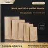 Saco de papel kraft com fundo quadrado material degradável SOS saco de embalagem para viagem saco de papel kraft descartável à prova de óleo para assar hambúrguer