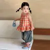 Pantalones tipo linterna estilo coreano para niños, jeans elegantes de verano para bebé, nuevos pantalones cortos holgados versátiles 2026 62355