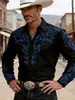 Amazon Camisa Vaquera Occidental de Manga Larga para Hombre Corte Slim Fit En Stock Modelo Nuevo Transfronterizo