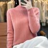 Suéter de lana de cuello alto para mujer otoño e invierno jersey ropa de primera línea suéter corto holgado interior de punto base
