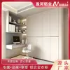 Móveis Residenciais Totalmente de Alumínio Feitos Sob Medida, Decoração Residencial Moderna de Luxo Leve, Guarda-Roupa de Parede para Quarto de Porta a Teto, Guarda-Roupa de Liga de Alumínio Branca com Toque de Pele