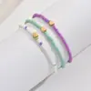Joyería transfronteriza europea y americana tobillera de cuentas de arroz de amor pequeño de verano pulsera simple creativa conjunto de tres piezas tendencia de playa multiusos