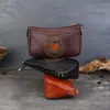 Bolsa Quadrada Pequena Texturizada Transfronteiriça, Bolsa Baguete de Couro Bovino de Primeira Camada, Bolsa de Ombro Casual e Versátil, Bolsa de Ombro de Couro Bovino Vintage com Curtimento Vegetal