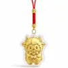 Llavero Año de la Oveja 2027 Colgante de Lámina Dorada de Año Nuevo Dibujo Animado Lindo Oveja del Zodiaco Adorno para Bolsa Regalo Promocional