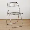 Silla de comedor transparente minimalista de aleación de hierro metálico para vivienda de alquiler, fotografía, dormitorio, hogar estilo ins, silla estilo industrial