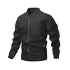 Moda Outono 2025 Nova Moda Masculina Jaqueta Gola Alta Cor Sólida Casual Casaco de Outono