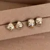 Ondas cintilantes~Brincos quadrados geométricos com padrão de diamante design de nicho sensação de alta qualidade brincos dourado-café estilo novo 2026