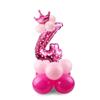 Balão de coroa de coluna digital de 32 polegadas Decoração de aniversário infantil Fontes de festa Balão de filme de alumínio