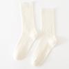 Calcetines Altos para Mujer, Calcetines de Tubo Medio de Doble Aguja, Calcetines de Algodón Color Caramelo Estilo Coreano Ins de Moda para Mujer, Estilo Universitario Casual