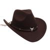 Sombrero de Copa Xizang Sombrero de Vaquero Occidental Sombrero de Fieltro Xizang Nuevo Cabeza de Vaca Pradera Meseta Estilo Étnico Sombrero para Exterior
