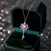 Collar Original con Llave para Mujer Plata de Ley S925 Estilo Hada Lujo Accesible Circonita de Corazón Cadena para Clavícula Joyería Versátil de Gama Alta