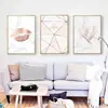 Pintura em Tela com Letras Me&You Ouro Rosa Lábios Planta Verde Arte Abstrata Núcleo Decoração de Quarto Casa Pintura