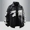 Jaqueta de Couro Nova Outono e Inverno 2025 Moda Masculina High-End À Prova de Vento e Quente Bonita Jaqueta de Motocicleta Preta