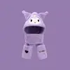 Conjunto de Gorro y Bufanda Todo en Uno para Niños Invierno Nuevo Cálido Felpa Kuromi Gorro con Protección para Orejas Guantes de Felpa para Niños y Niñas