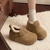 Zapatos Birkenstock de Suela Gruesa para Aumentar la Altura, Forrados de Polar, Cobertura Total para Mujer, Nuevo Estilo Invierno 2026, Zapatos Peludos, Botas de Nieve, Zapatos de Algodón Birkenstock Cálidos