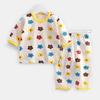 Ropa para Niños Ropa Nueva para Niños con Aire Acondicionado Algodón Puro Ropa para el Hogar Estilo Coreano Manga Tres Cuartos Conjunto de Ropa Interior Pijama para Bebé al Mayoreo
