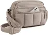 Bolso Cruzado Rosa Acolchado para Mujer de Nuevo Modelo Transfronterizo con Múltiples Compartimentos, Bolso de Viaje Portátil Impermeable, Bolso de Monedas
