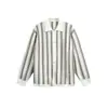Roupas Vintage 2025 Outono/Inverno Novo Tendência Texturizado Listrado Vertical Elegante Solto Gola Lapela Retalhos Tricô Cardigã