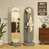 Funda de coche cuerpo completo espejo de vestir perchero espejo de suelo simple espejo de probador en casa perchero integrado madera