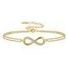 Pulseira de Prata S925 Huasheng Jewelry com Zircônia 4A Cravejada em Diamante Ajustável Nó em Forma de Oito Venda Direta do Fabricante