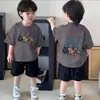 Nova Roupa de Algodão Puro de Verão com Estampa de Céu Estrelado para Crianças Maiores, Camiseta de Manga Curta Estilo Ins, Top Tendência Coreano da Moda
