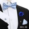 Gravata Borboleta Quadrada de Seda para Negócios Conjunto de 4 Peças Estilo Coreano Masculino Acessórios de Vestimenta para Banquete de Casamento Fábrica de Gravatas de Borboleta Estoque Pronto