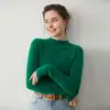 Suéter de Cachemira a Rayas de Cuello Medio Alto para Mujer, Otoño e Invierno, Ajustado, Capa Base, Agradable al Tacto, Cómodo, Tejido Ajustado, Tejido