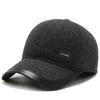 Boné de Algodão Quente Outono e Inverno Masculino para Meia-idade e Idosos Boné de Basebol Espesso com Forro de Lã Boné de Proteção para as Orelhas Chapéu à Prova de Frio e Vento