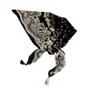Lenço Fino de Primavera e Verão com Estampa Paisley, Franja, Lenço Quadrado Grande, Lenço de Cabeça, Lenço de Pescoço Pequeno, Faixa de Cabelo Decorativa, Protetor de Pescoço, Versátil para Mulheres