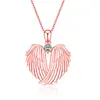 Collar con Alas de Ángel Incrustadas de Diamantes de Venta Caliente Transfronteriza Moda Europea y Americana Nicho Popular Colgante para Mujer Venta Directa de Fábrica