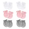Comercio exterior Guantes de color liso europeos y americanos para recién nacidos Refuerzo elástico Guantes faciales antiarañazos Guantes elásticos para bebés 0-1 años