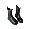 Botines Chelsea de Suela Gruesa con Estampado Nuevo 2026 con Forro de Felpa para Mujer, Botas Martin Versátiles para Otoño e Invierno