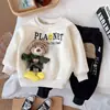 Ropa para Niños Niños y Niñas Conjunto de Ropa de Otoño 2025 Nuevo Elegante Sudadera de Primavera e Invierno para Niños Pequeños con Forro Polar