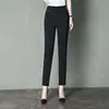 8156 Pantalones Casuales Cortos Verano Delgados Pantalones para Mujer de Mediana Edad Sencillos Pantalones de Madre Elásticos Cintura Alta Ajustados con Abertura