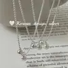 Cadena para Clavícula Estilo Blogger Ins Coreano, Mismo Estilo, Plata de Ley S925, Collar de Perlas Estilo Ab, Simple y Versátil
