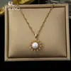 Ai Tong Joyería Collar de Perlas Girasol Suave Collar Elegante de Gama Alta Suave y Fresco Collar Hermoso y Exquisito