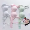 Sujetadores para Chicas de Secundaria, Conjunto de Ropa Interior para Mujeres de Pecho Pequeño con Push-Up para Estudiantes de Secundaria, Sujetador de Algodón Puro sin Aros para Mujeres