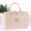 Bolsa de fieltro con diseño de oso lindo - Bolso de mano y de hombro reutilizable para uso diario