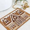 Tapete de Piso para Casa de Jengibre Navideña Temu Dropshipping, Tapete Decorativo de Atmósfera Festiva, Tapete Absorbente para Entrada de Baño