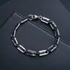 Pulsera de acero de titanio entrelazada, no se decolora, moda masculina, versátil para el uso diario, accesorio geométrico hip-hop moderno para mujer