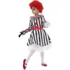 Traje de Payaso Rayado 2025 Disfraz Cosplay de Payaso de Halloween para Niños Falda Tutú Traje Cosplay de Regreso del Alma del Payaso