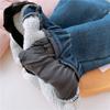 Pantalones vaqueros gruesos con forro polar de invierno para niños, pantalones de estilo coreano para bebés, pantalones de flores de estilo occidental, pantalones de costura para niñas pequeñas