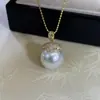 Accesorios de Plata S925 Colgante de Trébol de Cuatro Hojas Cabeza Semiincrustada con Circonita con Perlas 12-13mm Perlas No Incluidas