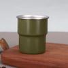 Caneca de Café de Aço Inoxidável 304 Antiescaldante com Cabo de Madeira Portátil para Exterior Resistente a Altas Temperaturas Caneca de Acampamento com Alça Caneca de Degrau