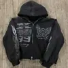 Sudadera con capucha negra con cremallera para mujer con estampado de chica estrella de hip-hop callejero 2022 Y2K Harajuku Chaqueta Sudadera Mujer